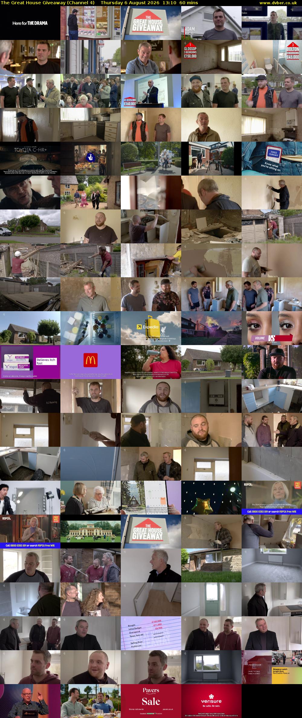 The Great House Giveaway (Channel 4) Thursday 6 August 2026 13:10 - 14:10