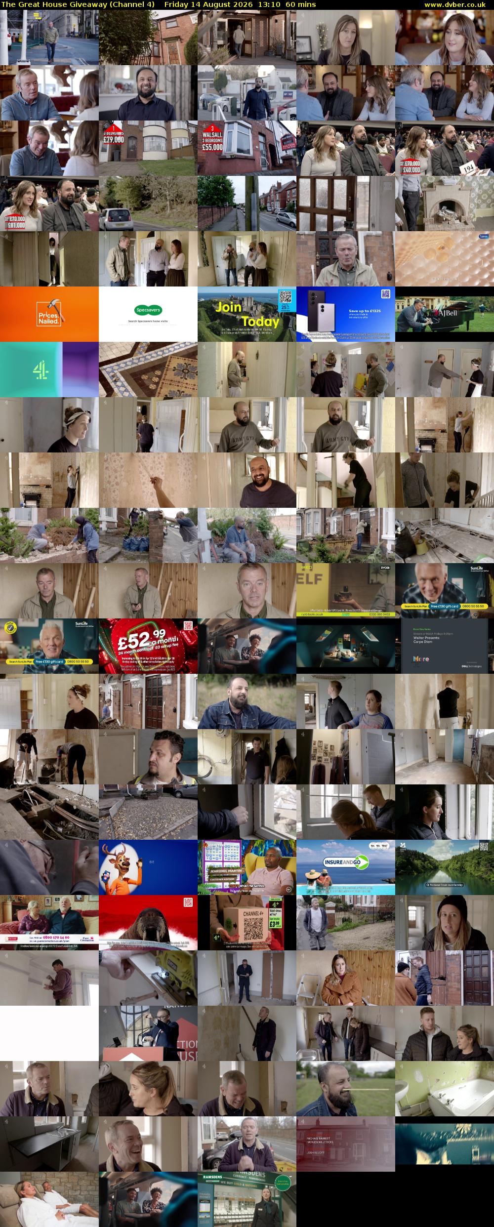 The Great House Giveaway (Channel 4) Friday 14 August 2026 13:10 - 14:10