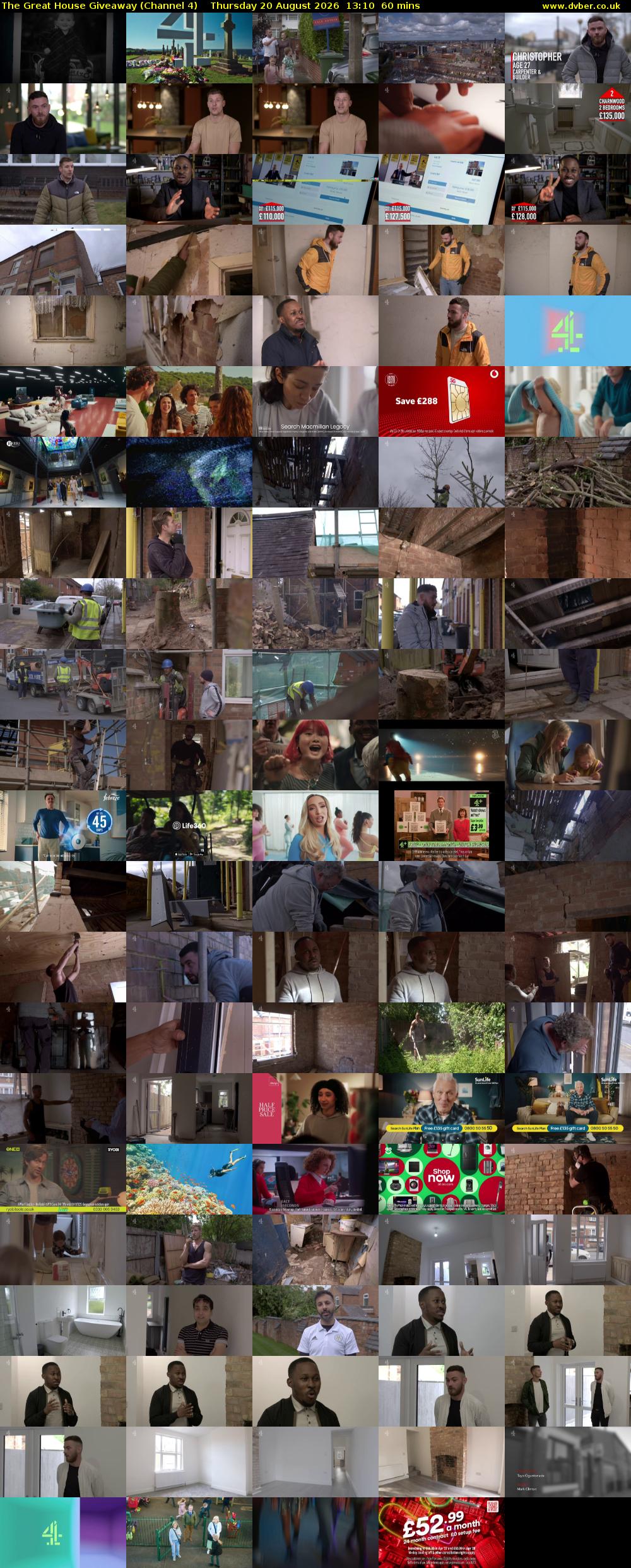 The Great House Giveaway (Channel 4) Thursday 20 August 2026 13:10 - 14:10
