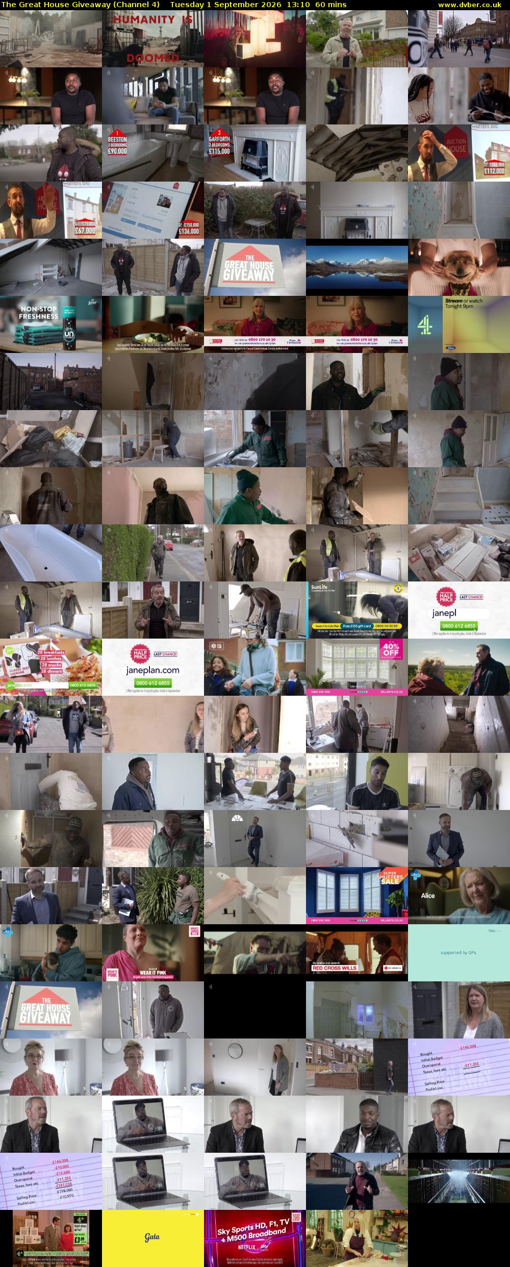 The Great House Giveaway (Channel 4) Tuesday 1 September 2026 13:10 - 14:10