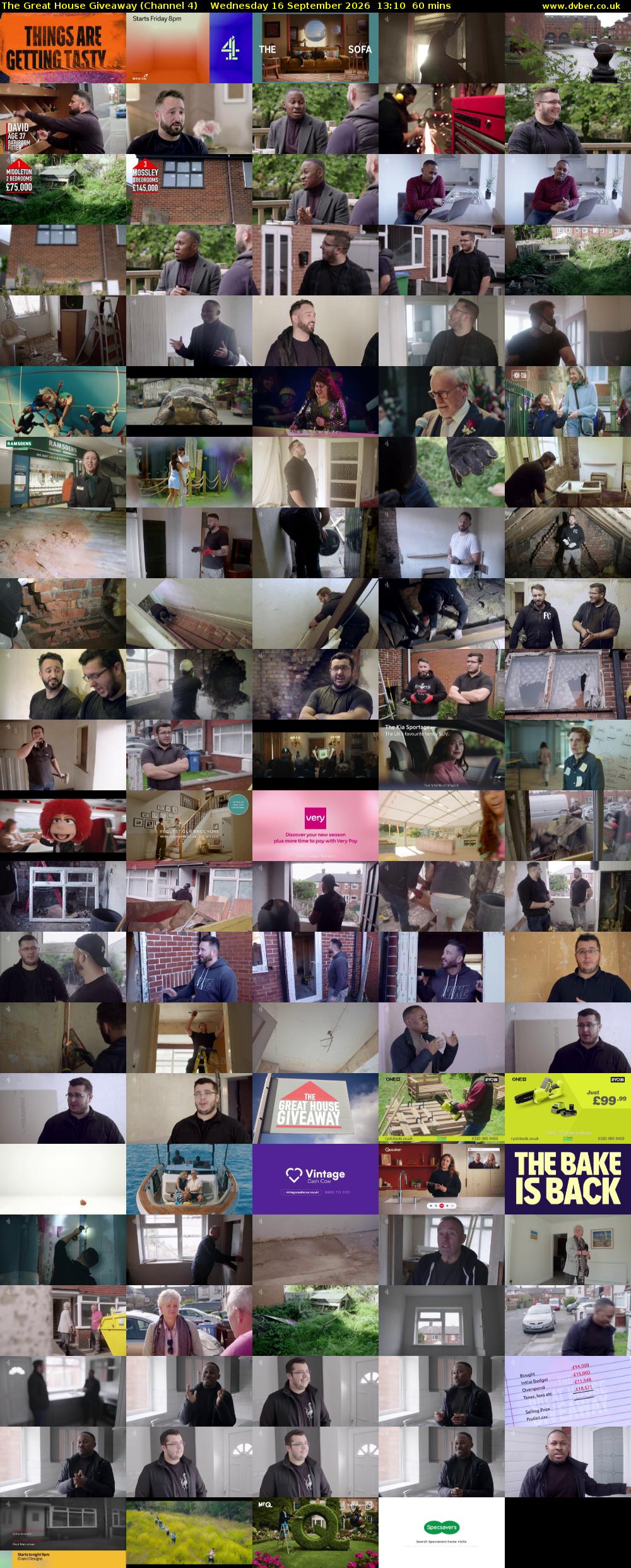 The Great House Giveaway (Channel 4) Wednesday 16 September 2026 13:10 - 14:10