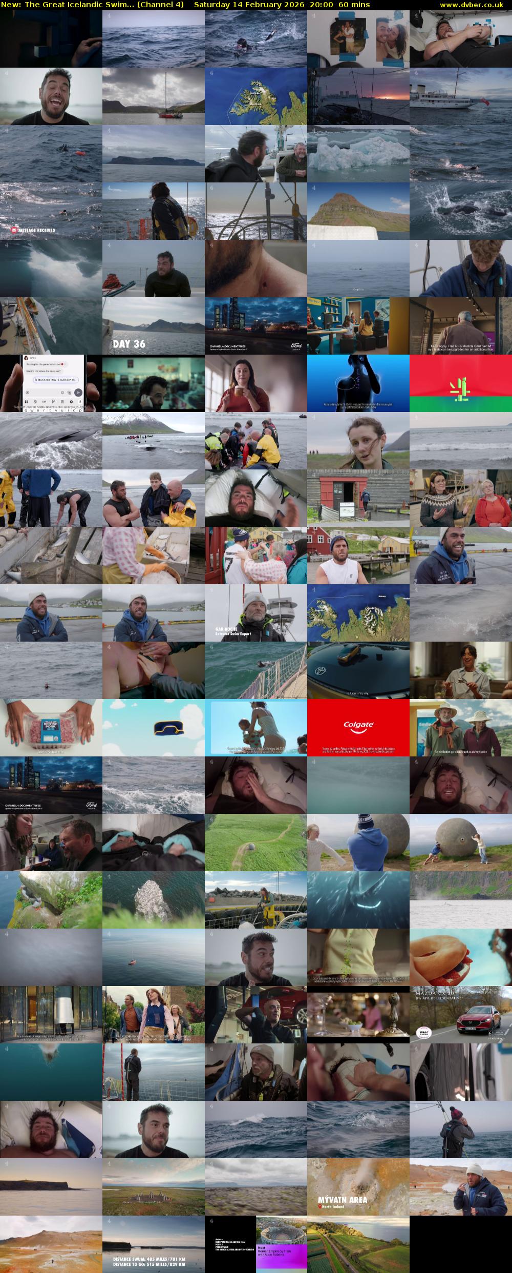 The Great Icelandic Swim... (Channel 4) Saturday 14 February 2026 20:00 - 21:00