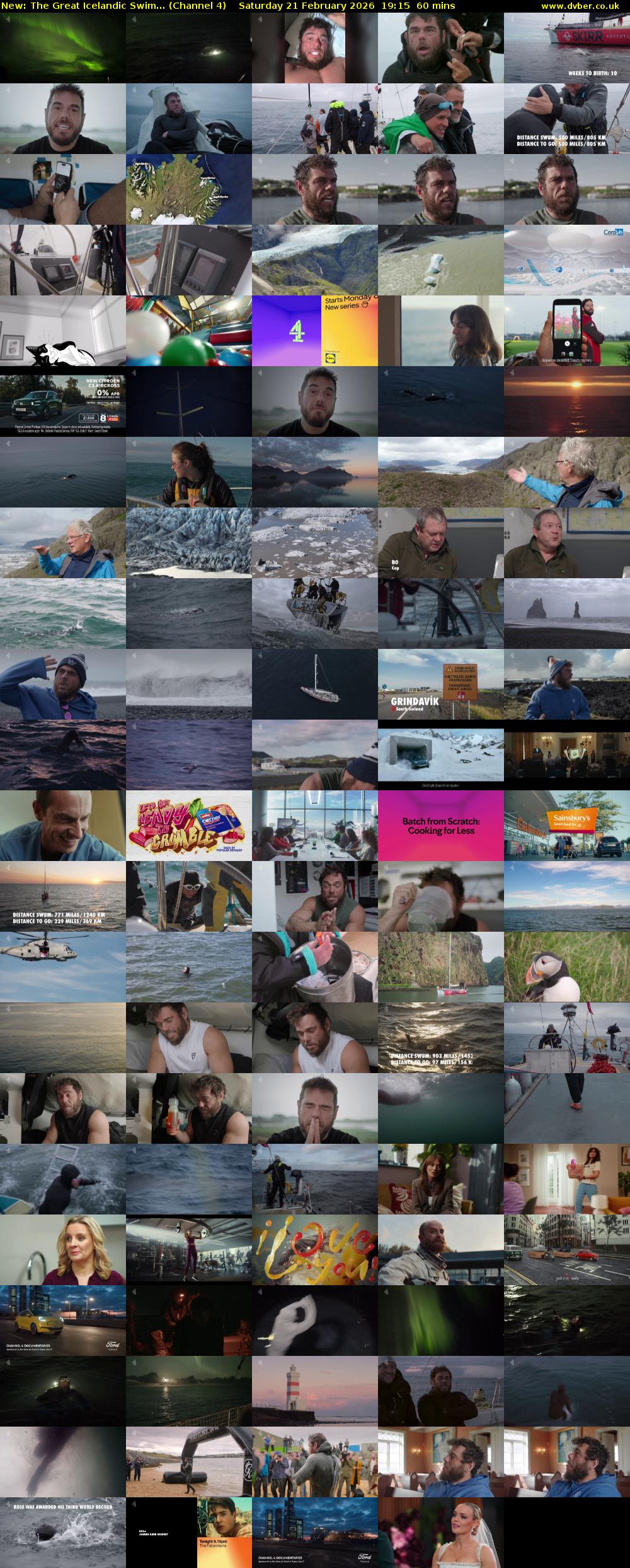 The Great Icelandic Swim... (Channel 4) Saturday 21 February 2026 19:15 - 20:15