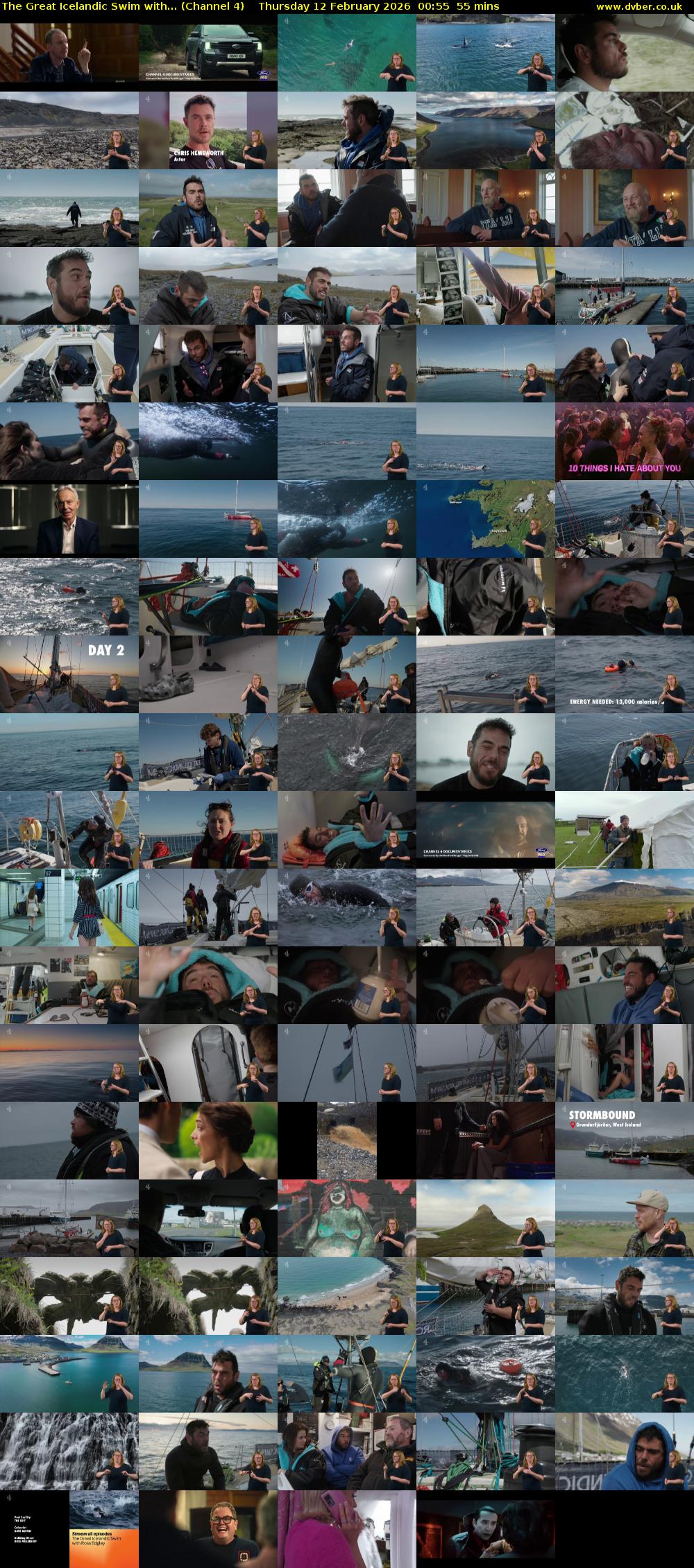 The Great Icelandic Swim with... (Channel 4) Thursday 12 February 2026 00:55 - 01:50