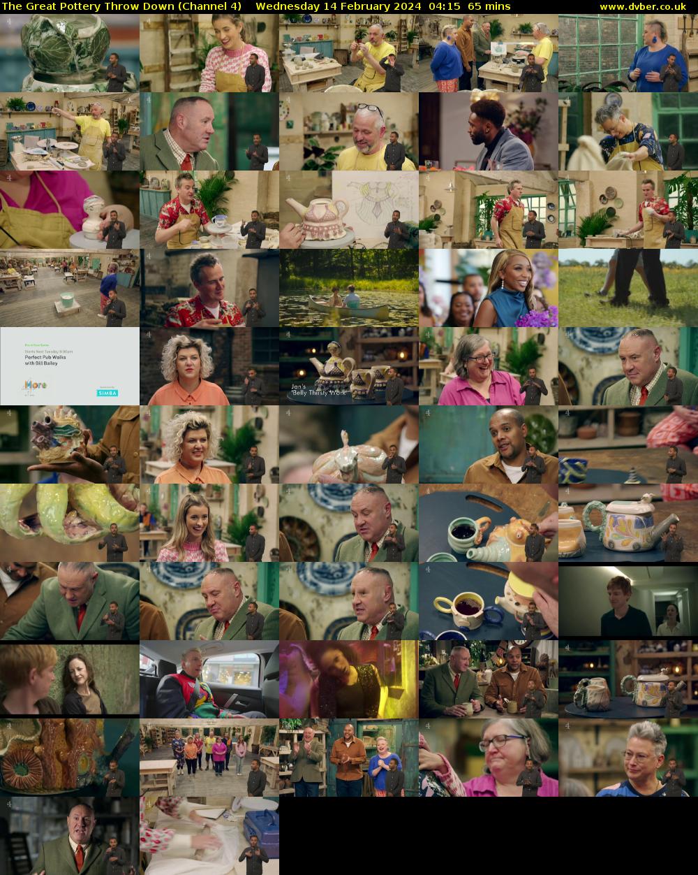 The Great Pottery Throw Down (Channel 4) Wednesday 14 February 2024 04:15 - 05:20