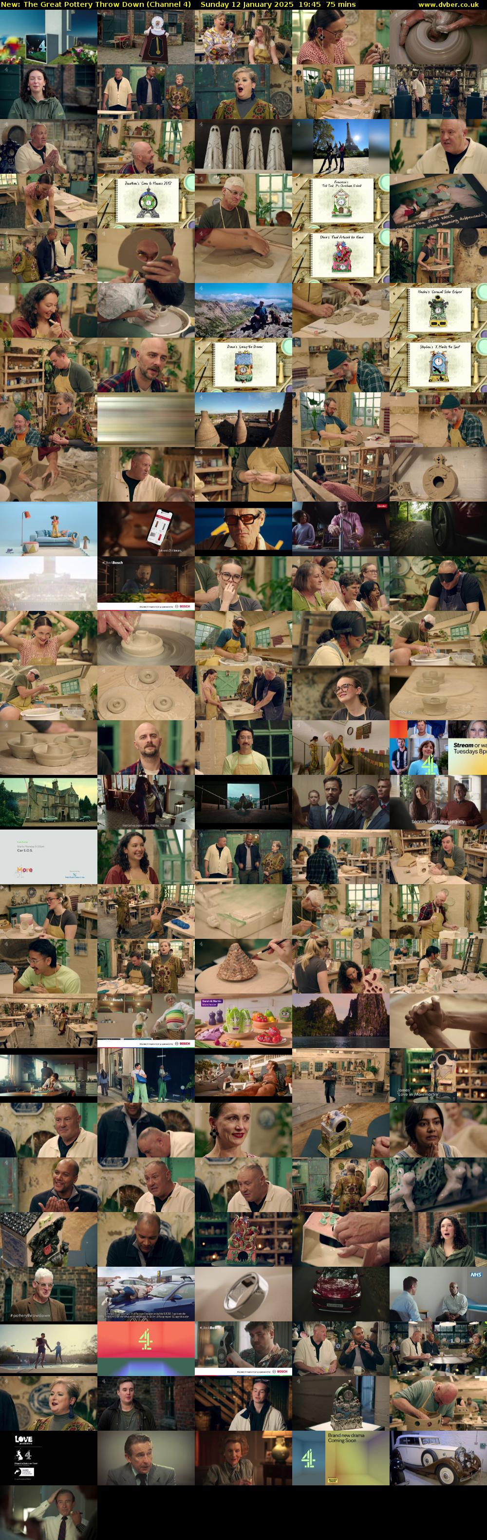 The Great Pottery Throw Down (Channel 4) Sunday 12 January 2025 19:45 - 21:00