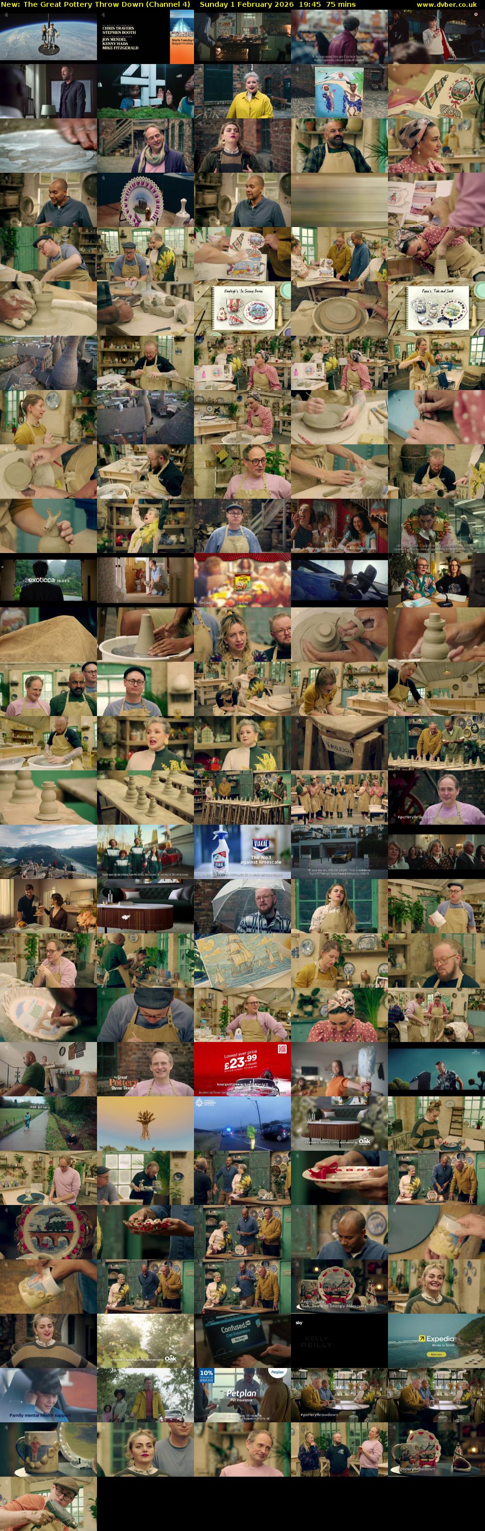 The Great Pottery Throw Down (Channel 4) Sunday 1 February 2026 19:45 - 21:00