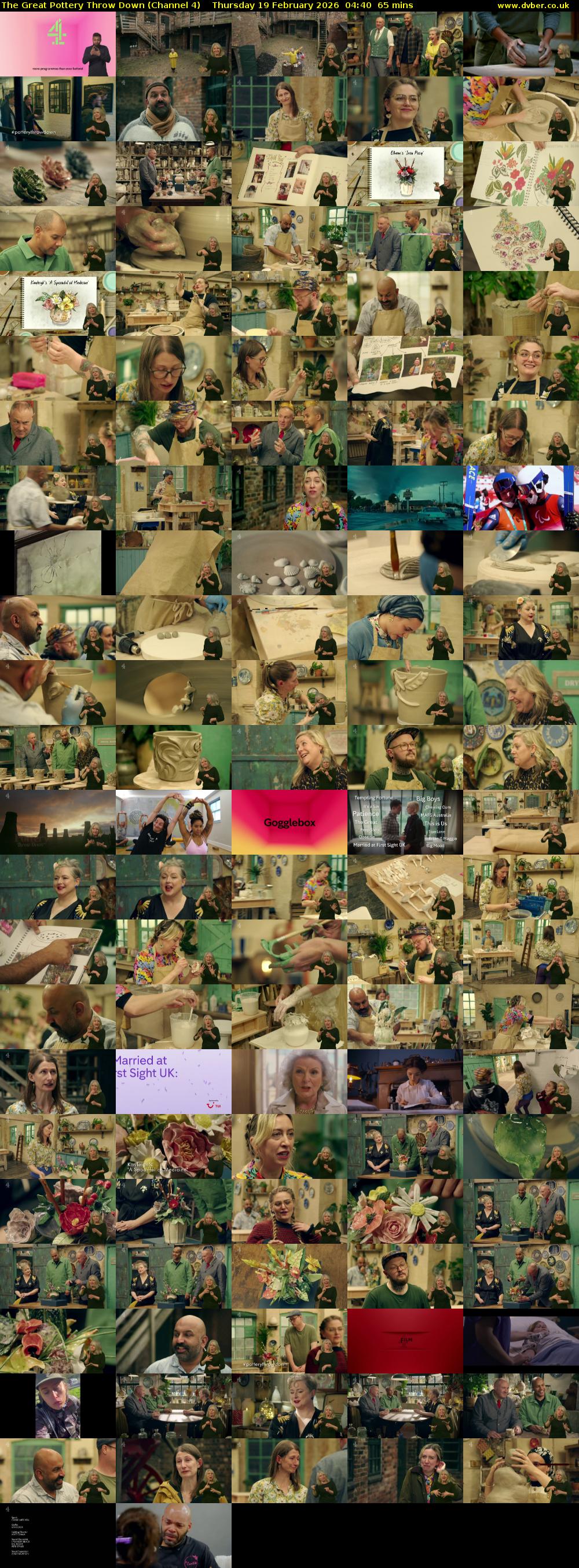 The Great Pottery Throw Down (Channel 4) Thursday 19 February 2026 04:40 - 05:45