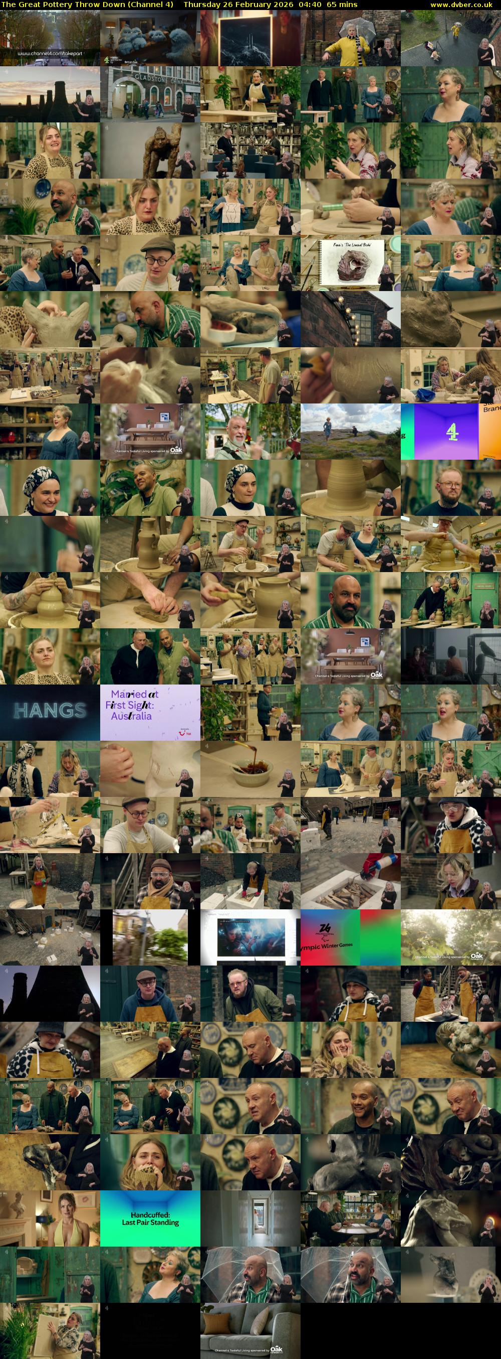 The Great Pottery Throw Down (Channel 4) Thursday 26 February 2026 04:40 - 05:45