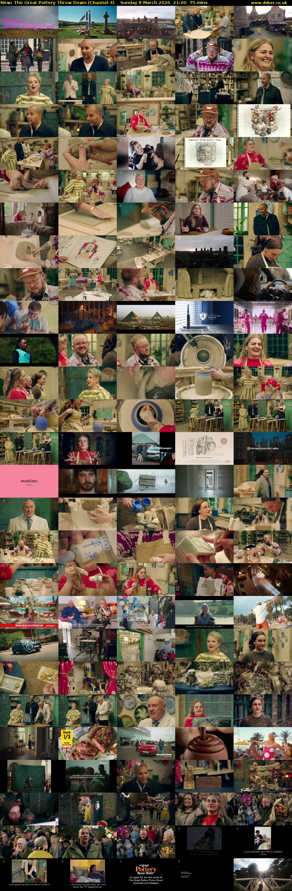The Great Pottery Throw Down (Channel 4) Sunday 8 March 2026 21:00 - 22:15