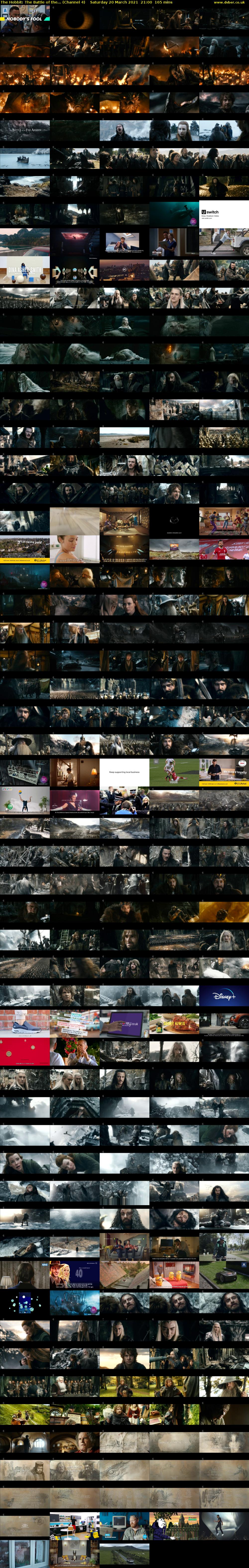 The Hobbit: The Battle of the... (Channel 4) Saturday 20 March 2021 21:00 - 23:45