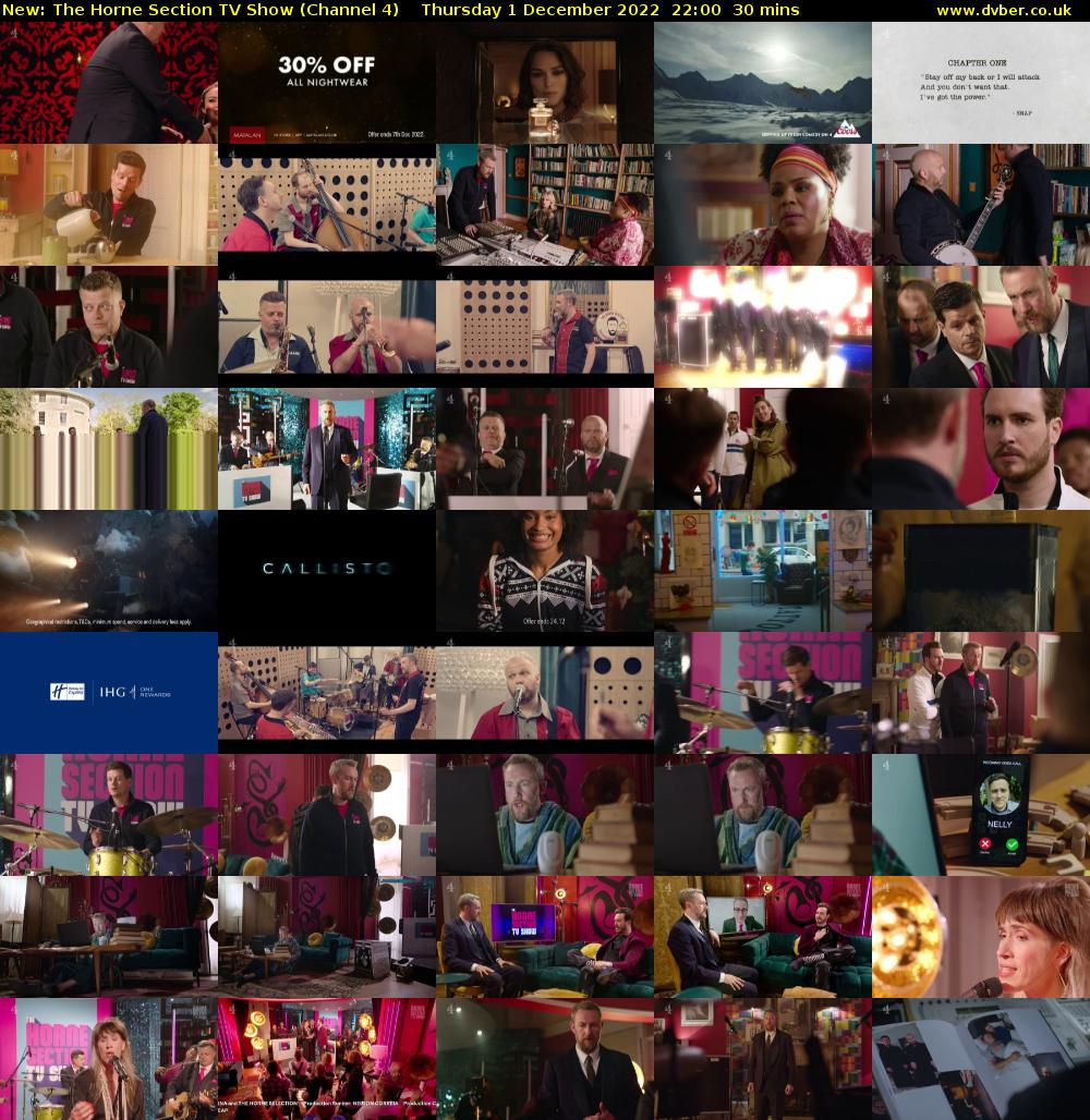 The Horne Section TV Show (Channel 4) Thursday 1 December 2022 22:00 - 22:30