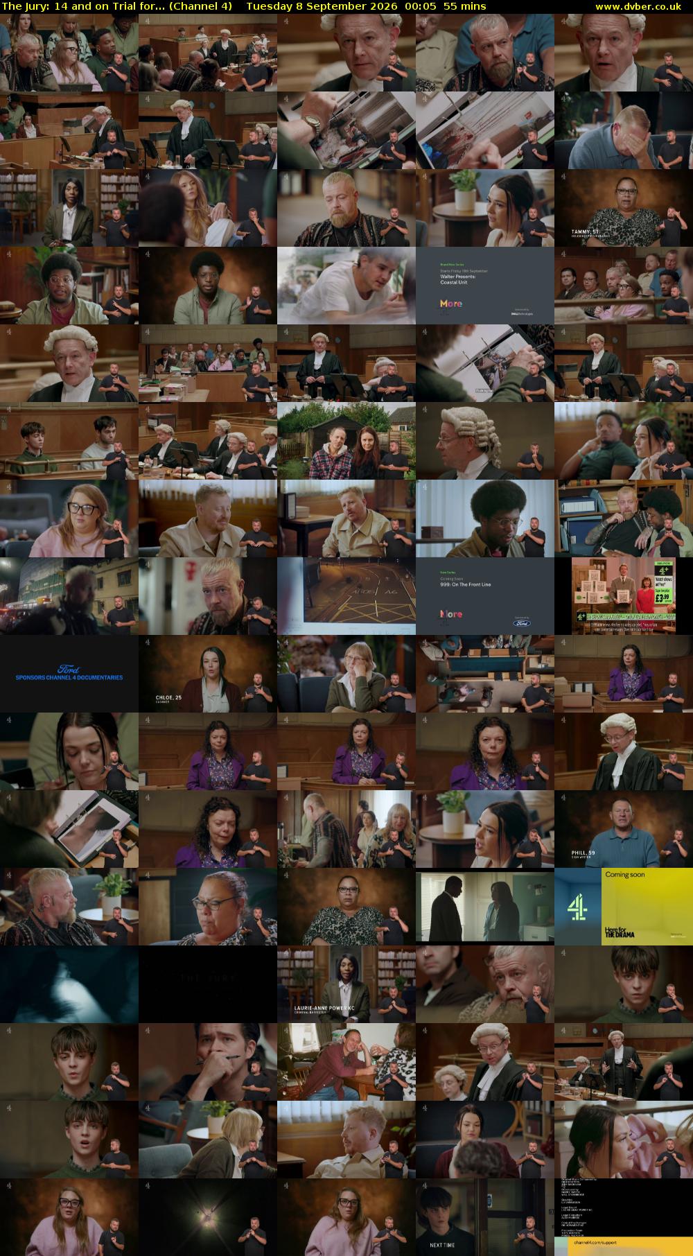 The Jury: 14 and on Trial for... (Channel 4) Tuesday 8 September 2026 00:05 - 01:00