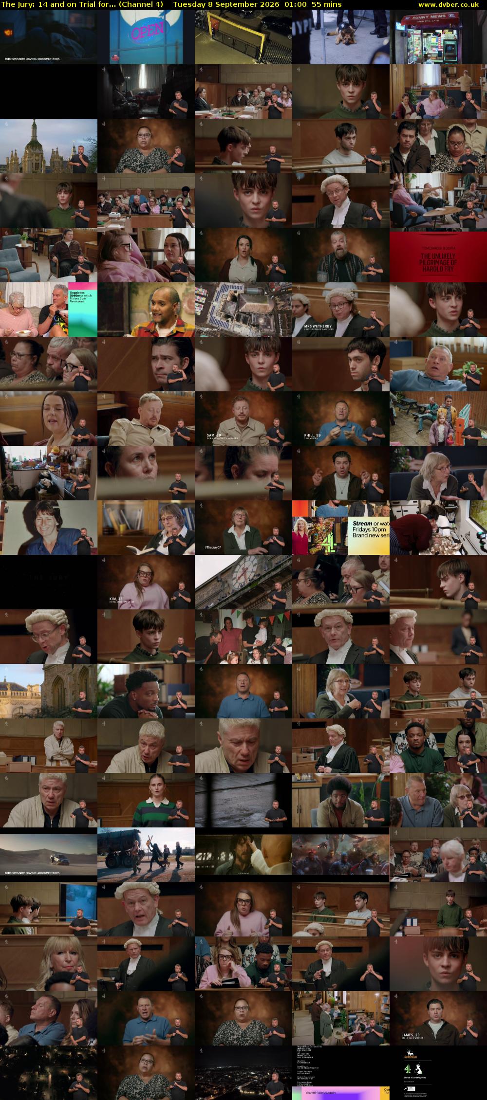 The Jury: 14 and on Trial for... (Channel 4) Tuesday 8 September 2026 01:00 - 01:55
