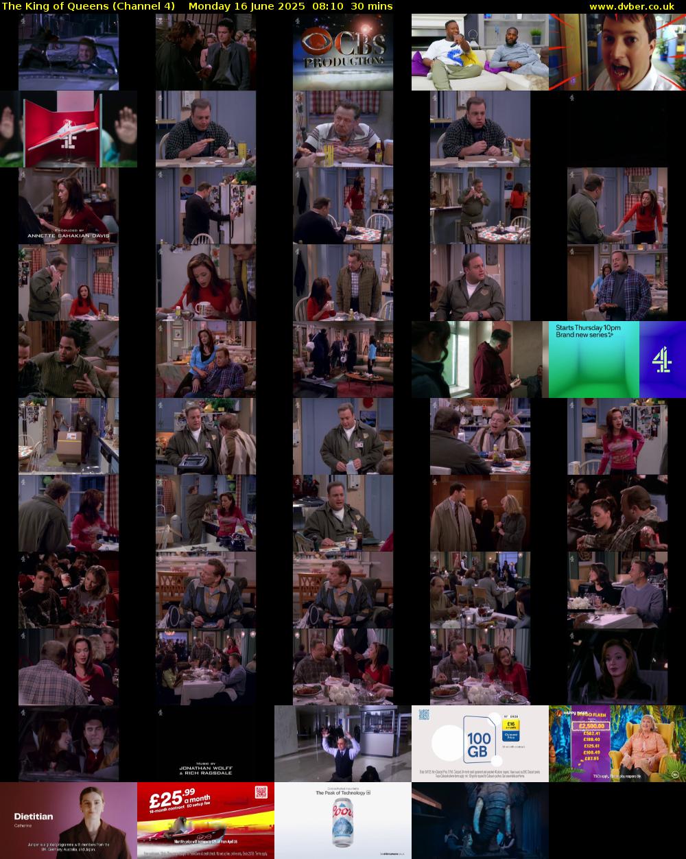 The King of Queens (Channel 4) Monday 16 June 2025 08:10 - 08:40