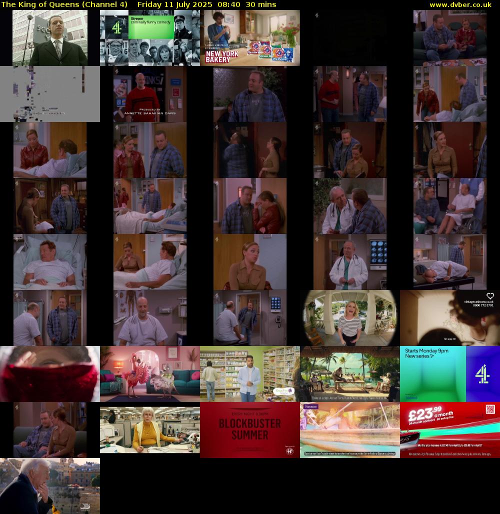 The King of Queens (Channel 4) Friday 11 July 2025 08:40 - 09:10