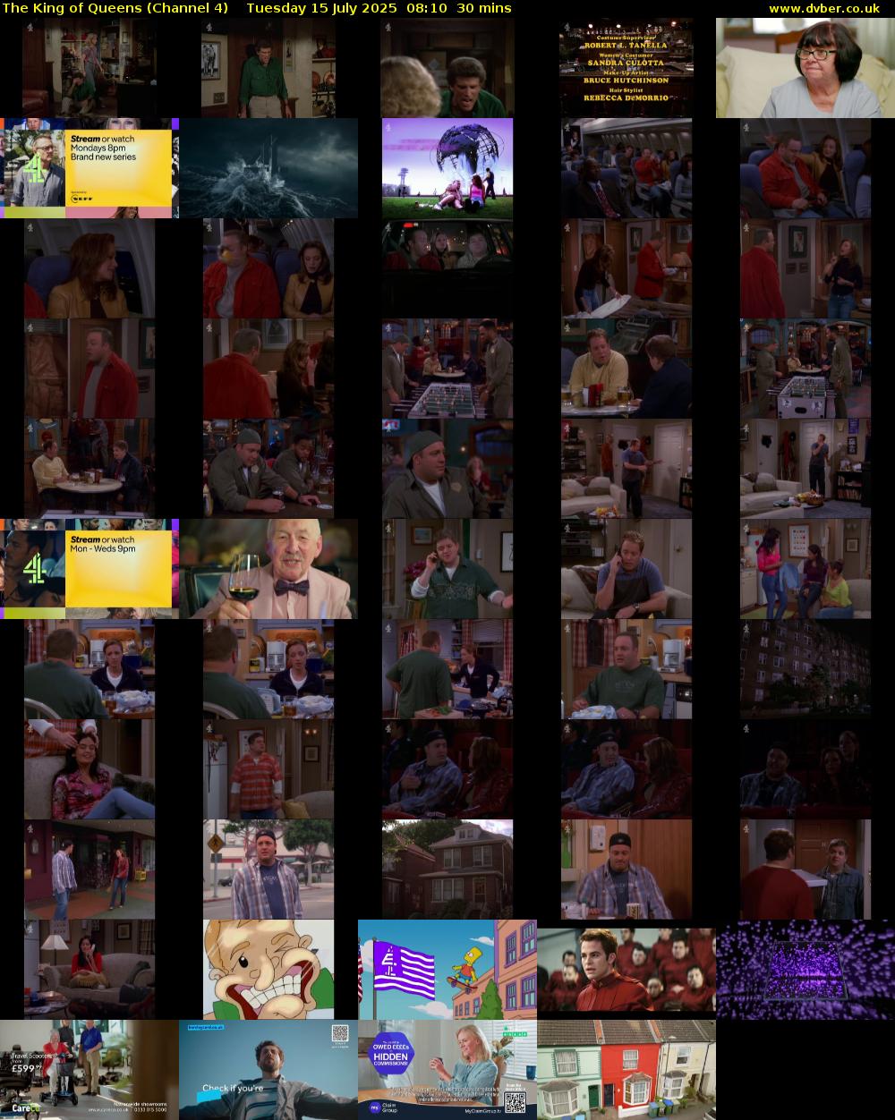 The King of Queens (Channel 4) Tuesday 15 July 2025 08:10 - 08:40