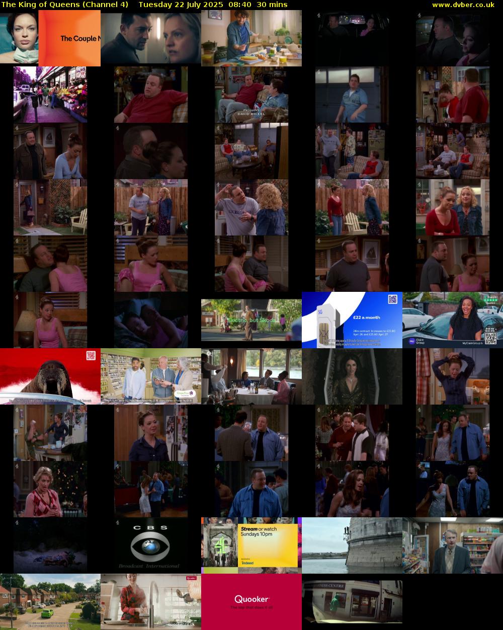 The King of Queens (Channel 4) Tuesday 22 July 2025 08:40 - 09:10