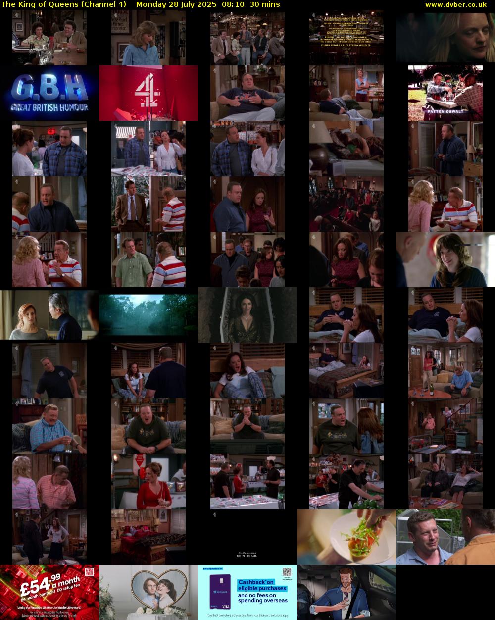 The King of Queens (Channel 4) Monday 28 July 2025 08:10 - 08:40