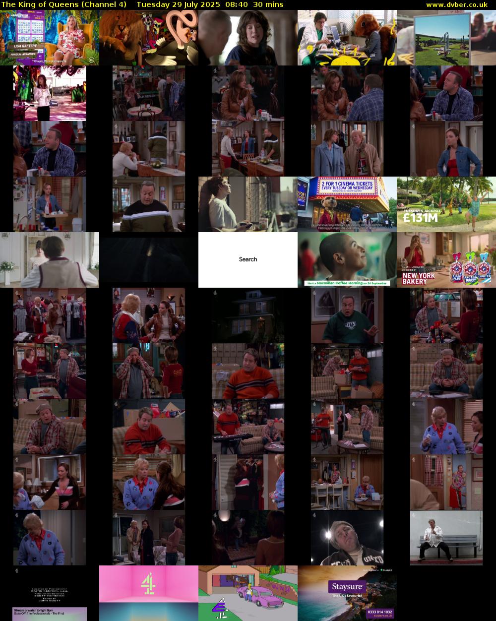 The King of Queens (Channel 4) Tuesday 29 July 2025 08:40 - 09:10