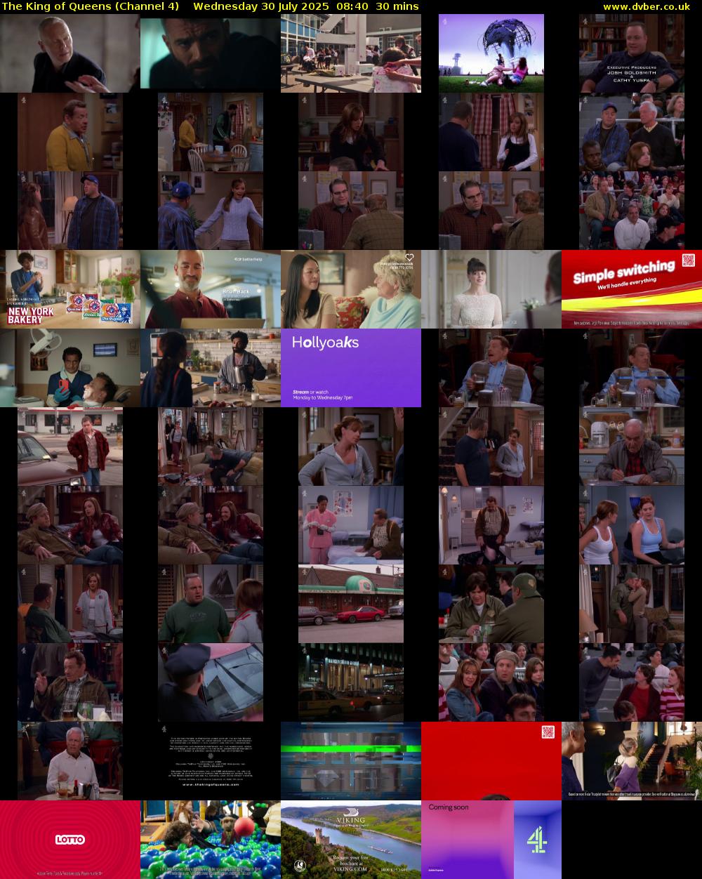 The King of Queens (Channel 4) Wednesday 30 July 2025 08:40 - 09:10