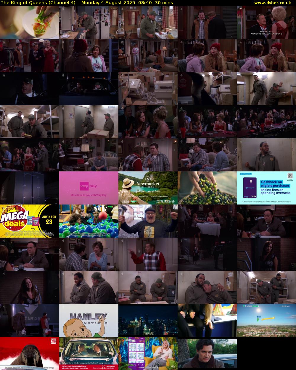 The King of Queens (Channel 4) Monday 4 August 2025 08:40 - 09:10