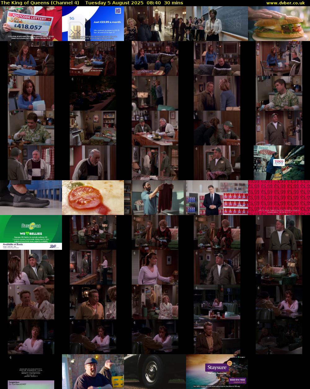 The King of Queens (Channel 4) Tuesday 5 August 2025 08:40 - 09:10