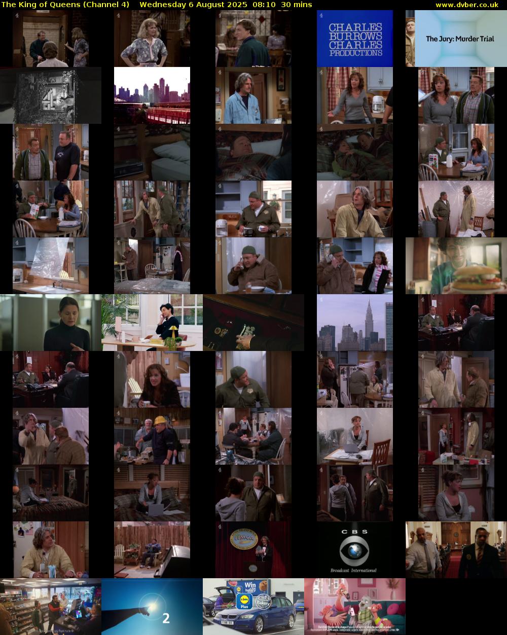 The King of Queens (Channel 4) Wednesday 6 August 2025 08:10 - 08:40