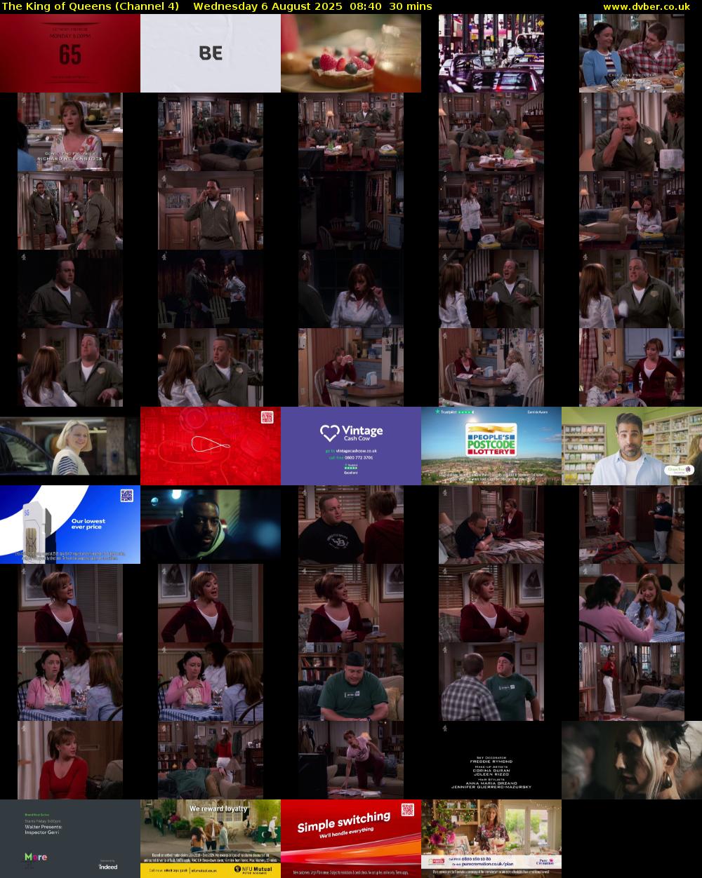 The King of Queens (Channel 4) Wednesday 6 August 2025 08:40 - 09:10