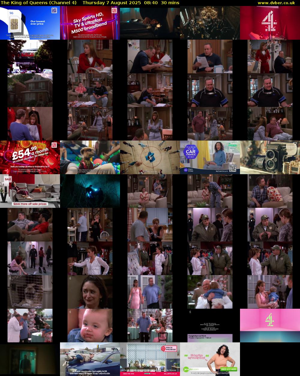 The King of Queens (Channel 4) Thursday 7 August 2025 08:40 - 09:10