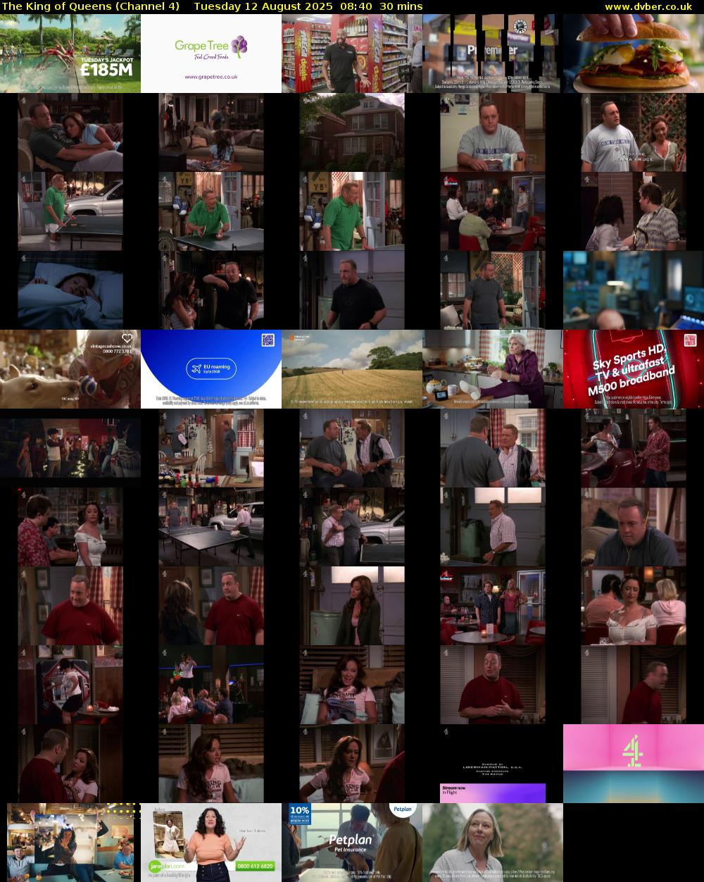 The King of Queens (Channel 4) Tuesday 12 August 2025 08:40 - 09:10