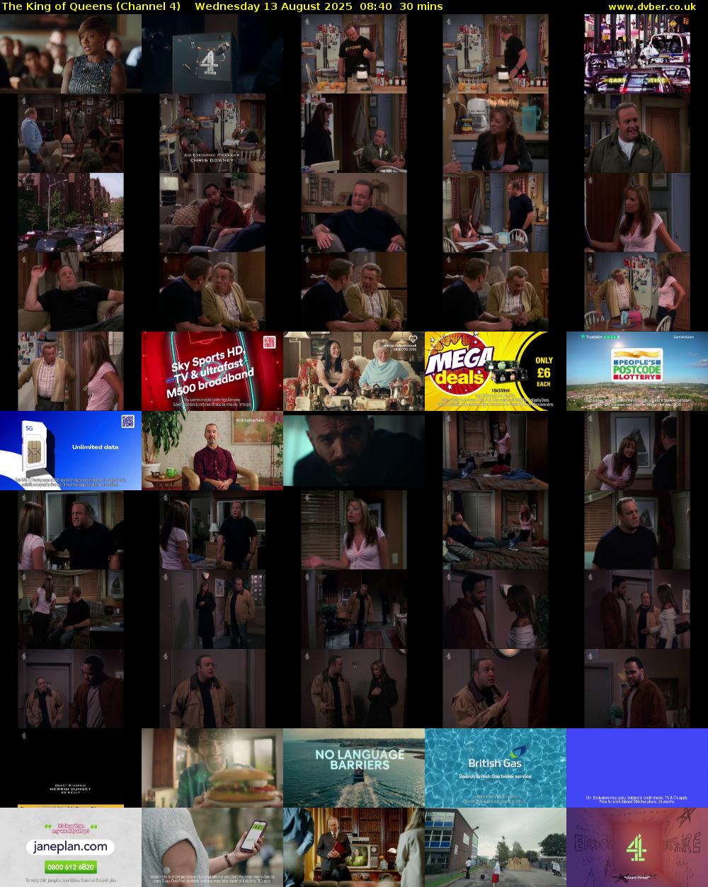 The King of Queens (Channel 4) Wednesday 13 August 2025 08:40 - 09:10