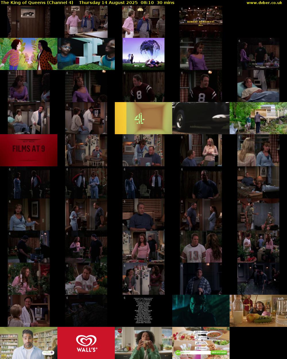 The King of Queens (Channel 4) Thursday 14 August 2025 08:10 - 08:40