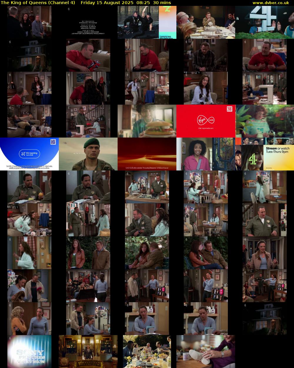 The King of Queens (Channel 4) Friday 15 August 2025 08:25 - 08:55