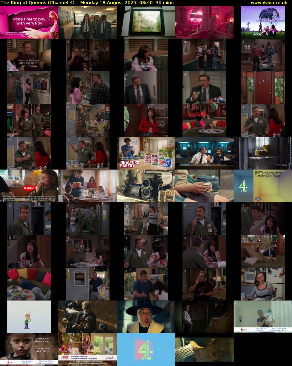 The King of Queens (Channel 4) Monday 18 August 2025 08:40 - 09:10