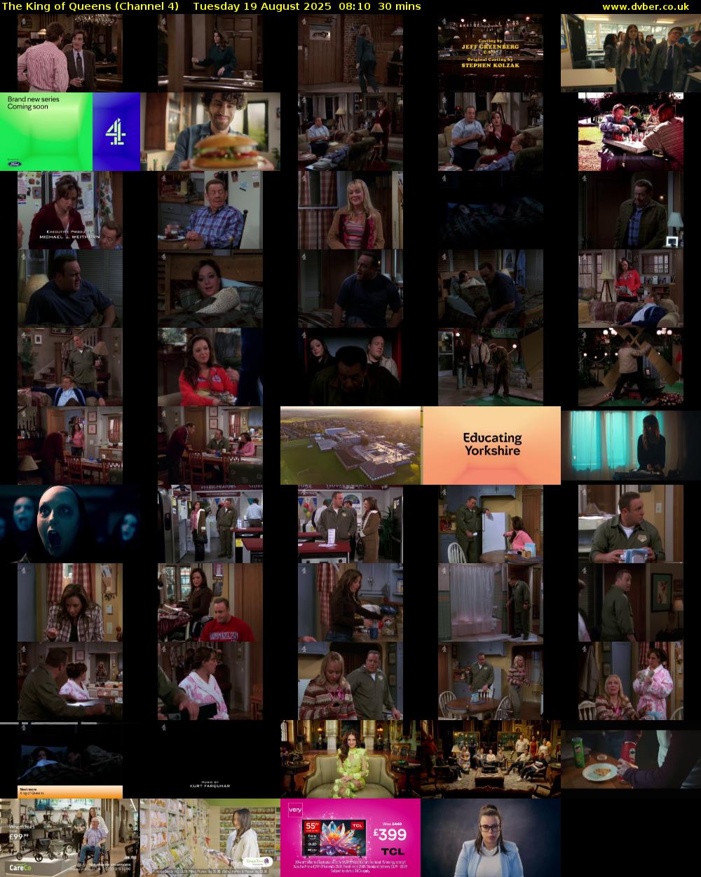 The King of Queens (Channel 4) Tuesday 19 August 2025 08:10 - 08:40