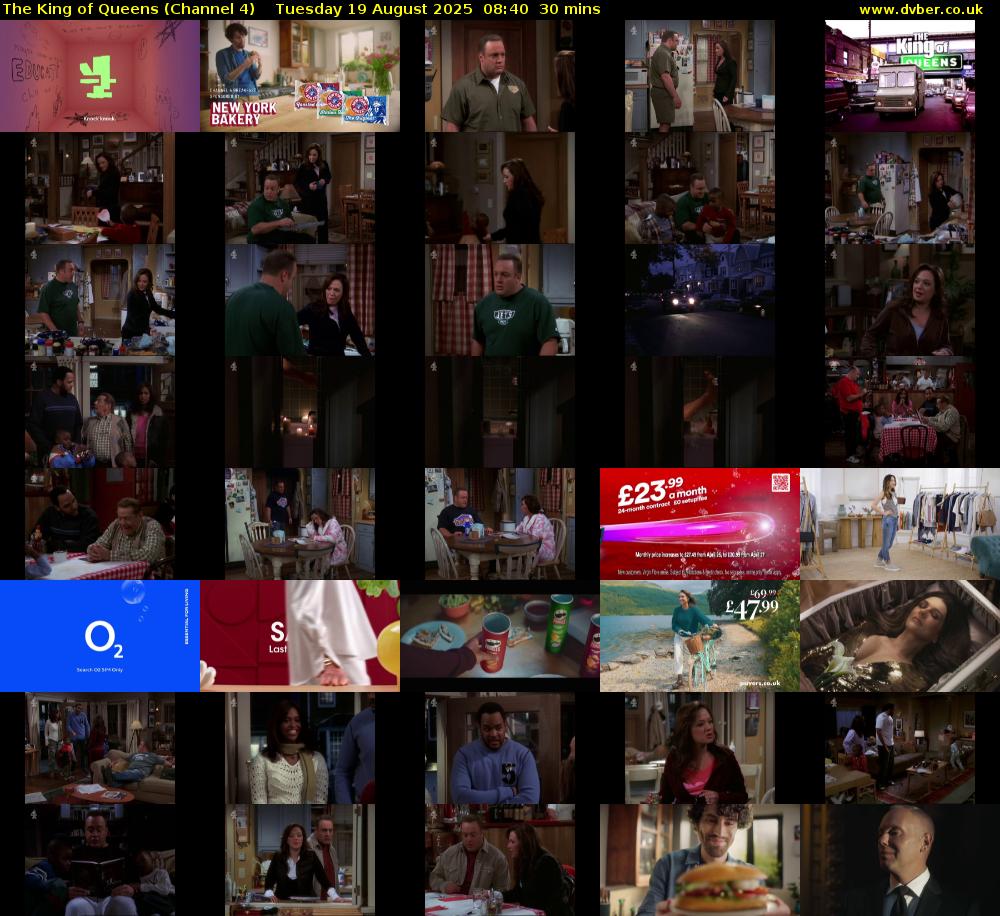 The King of Queens (Channel 4) Tuesday 19 August 2025 08:40 - 09:10