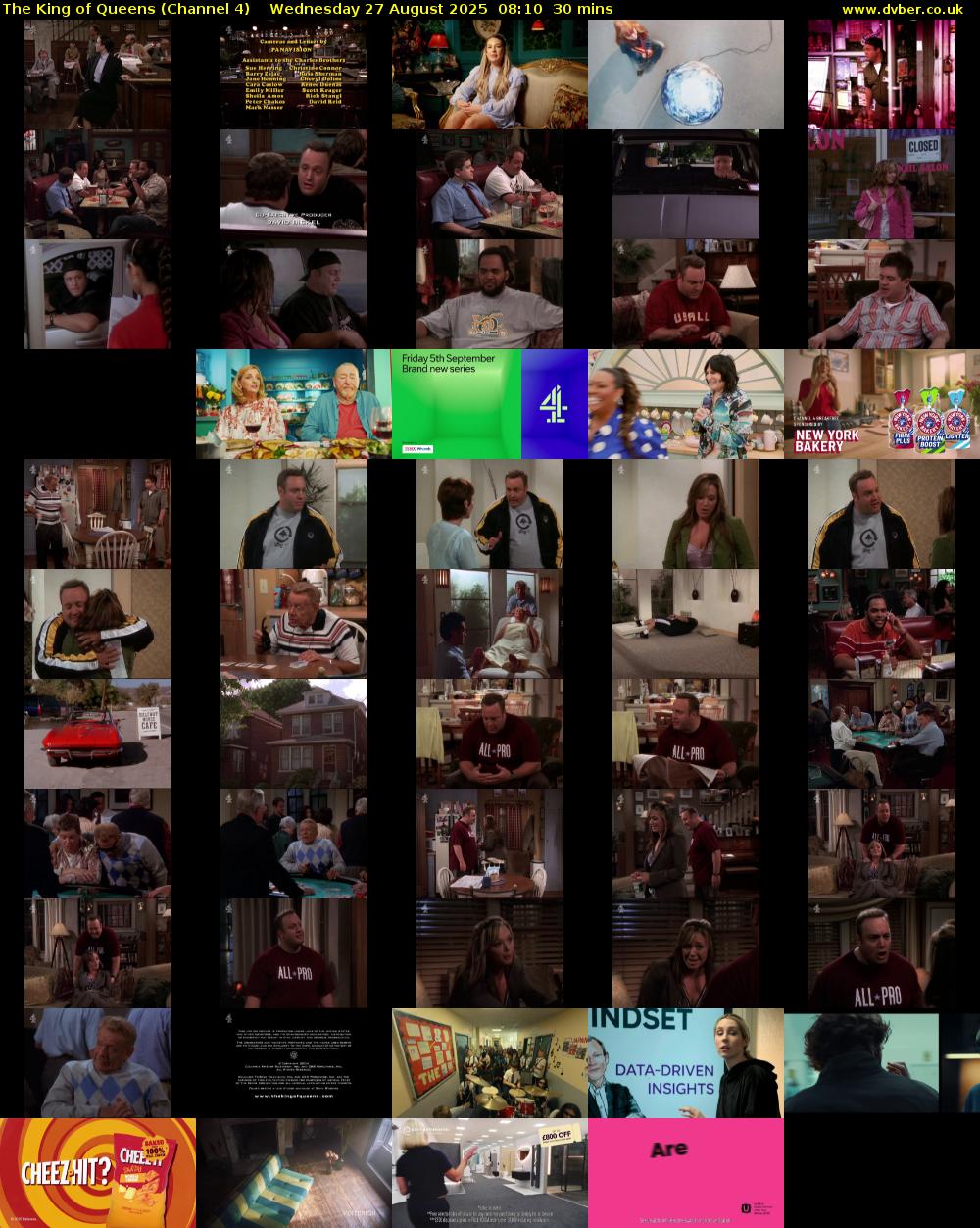 The King of Queens (Channel 4) Wednesday 27 August 2025 08:10 - 08:40