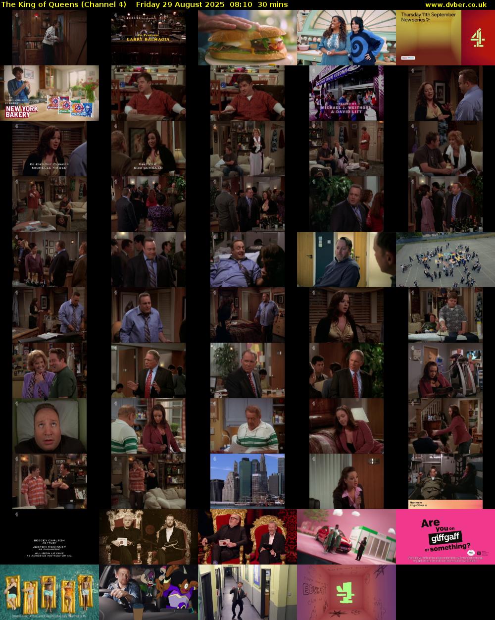 The King of Queens (Channel 4) Friday 29 August 2025 08:10 - 08:40