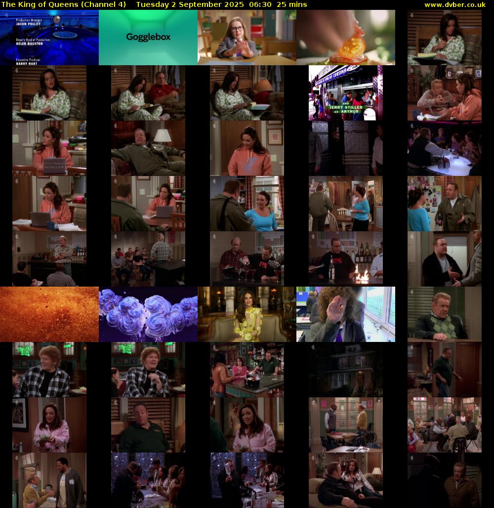 The King of Queens (Channel 4) Tuesday 2 September 2025 06:30 - 06:55