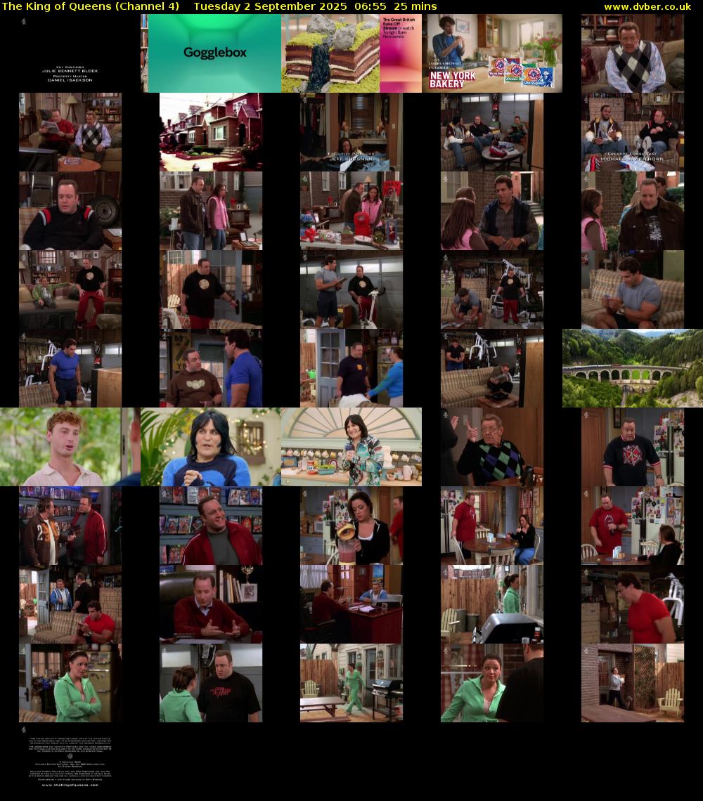 The King of Queens (Channel 4) Tuesday 2 September 2025 06:55 - 07:20