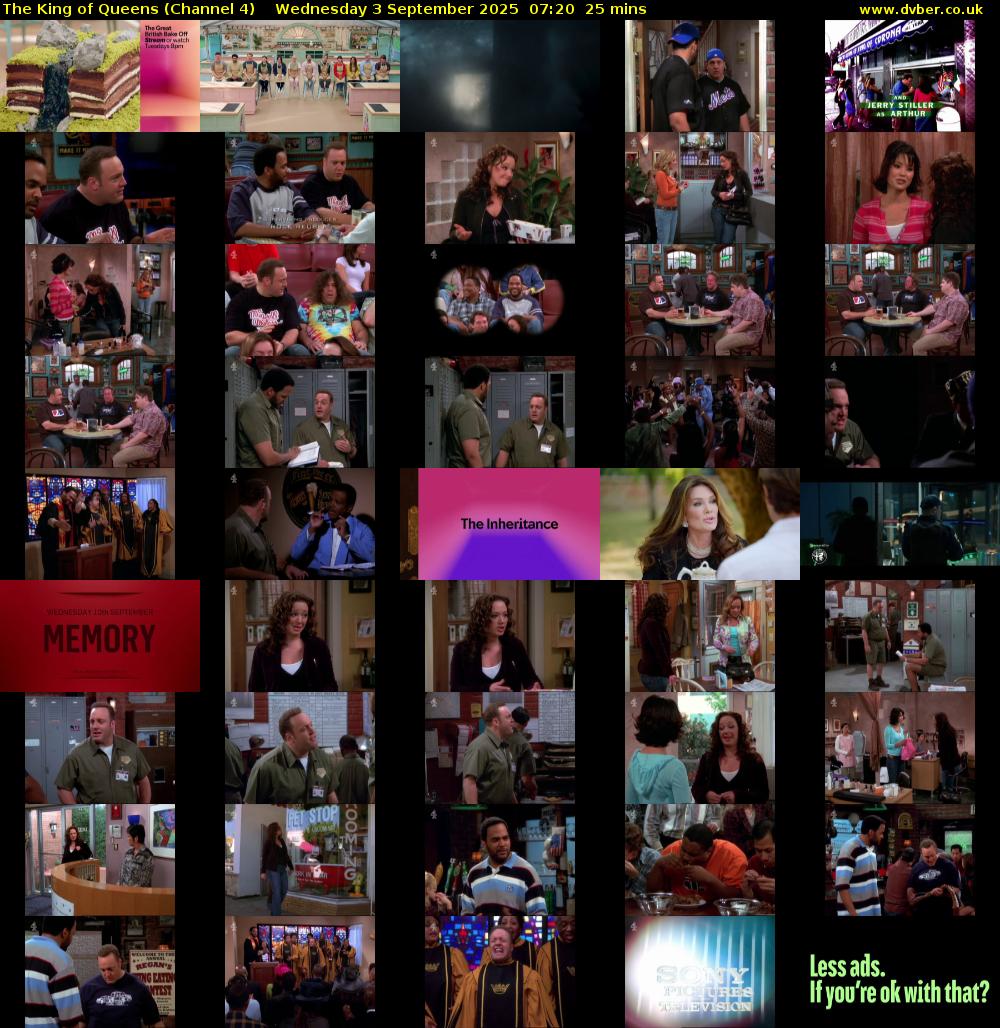 The King of Queens (Channel 4) Wednesday 3 September 2025 07:20 - 07:45