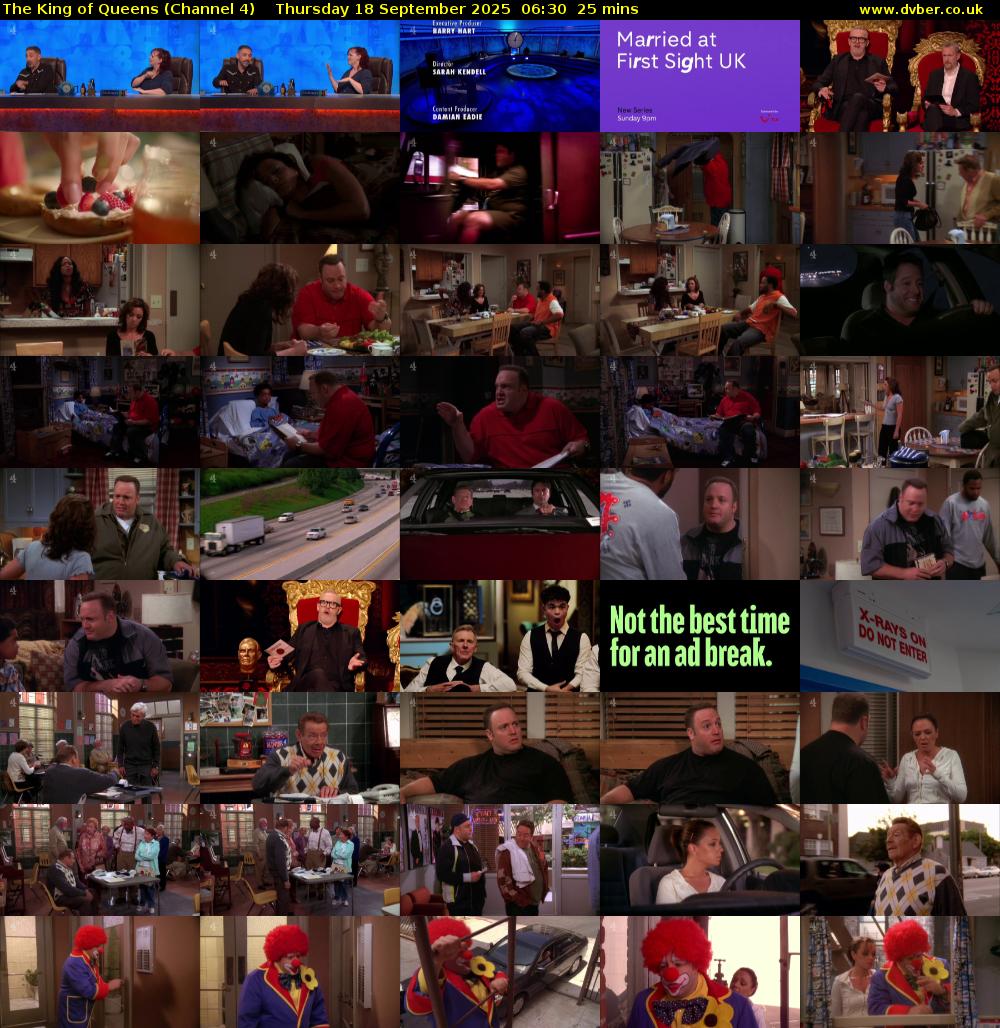 The King of Queens (Channel 4) Thursday 18 September 2025 06:30 - 06:55