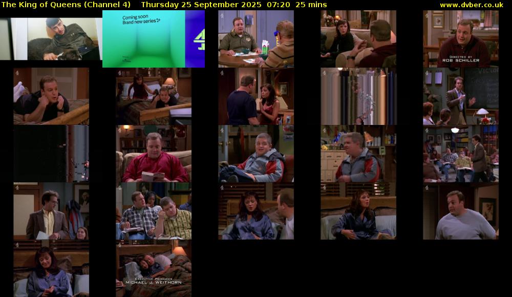 The King of Queens (Channel 4) Thursday 25 September 2025 07:20 - 07:45