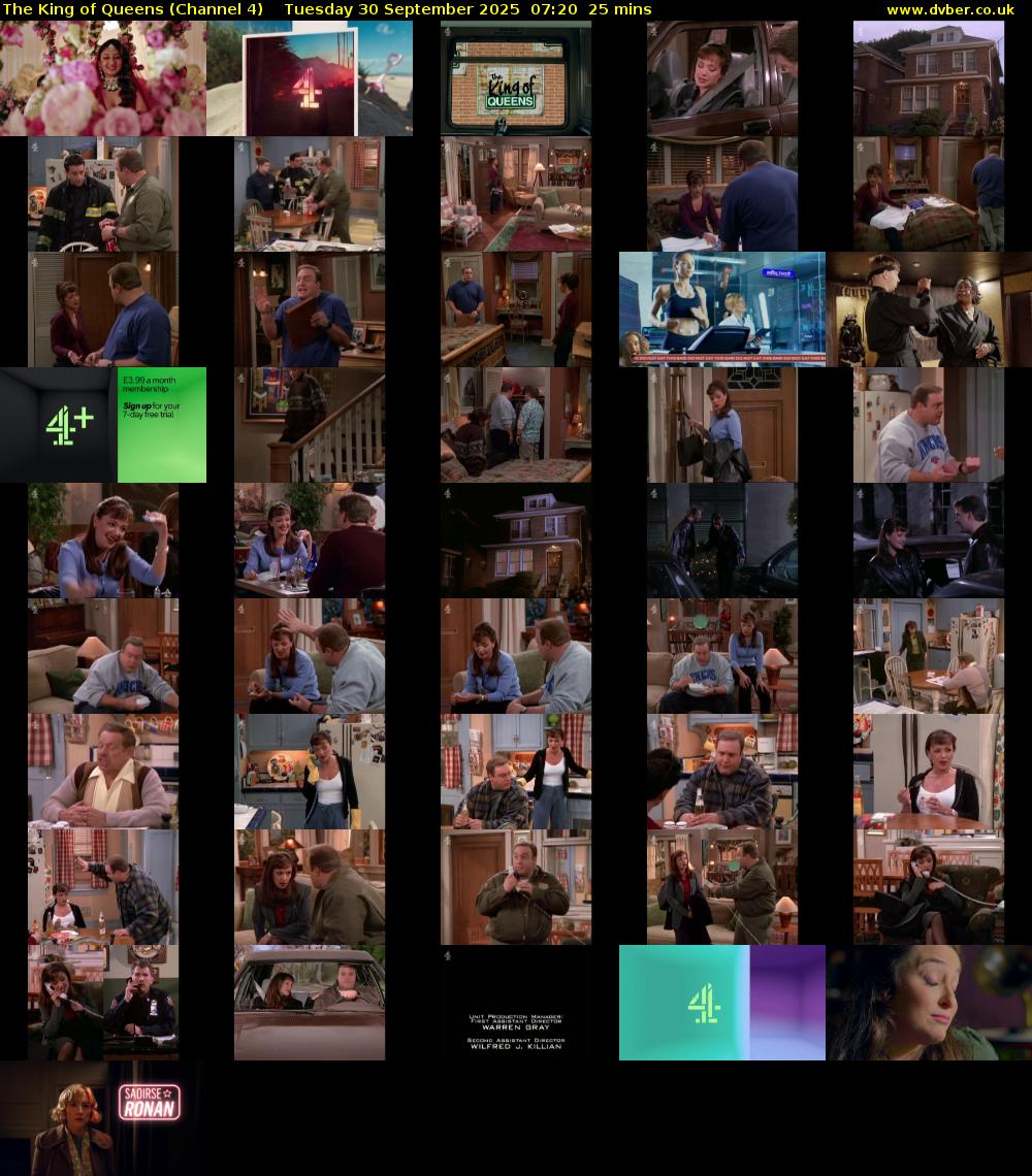 The King of Queens (Channel 4) Tuesday 30 September 2025 07:20 - 07:45