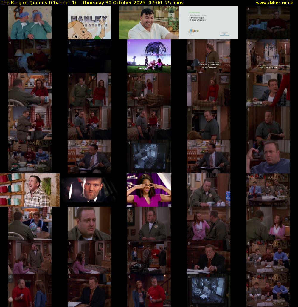 The King of Queens (Channel 4) Thursday 30 October 2025 07:00 - 07:25