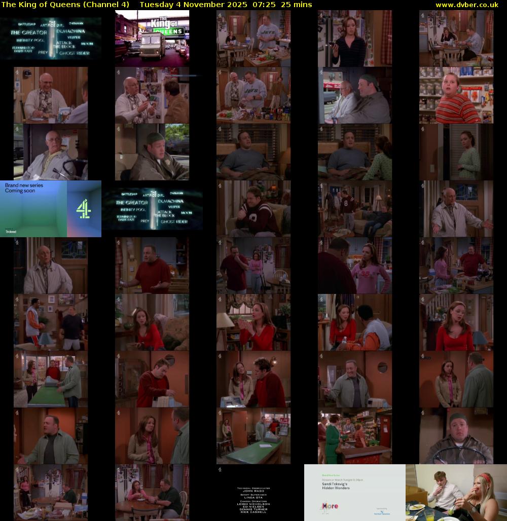 The King of Queens (Channel 4) Tuesday 4 November 2025 07:25 - 07:50