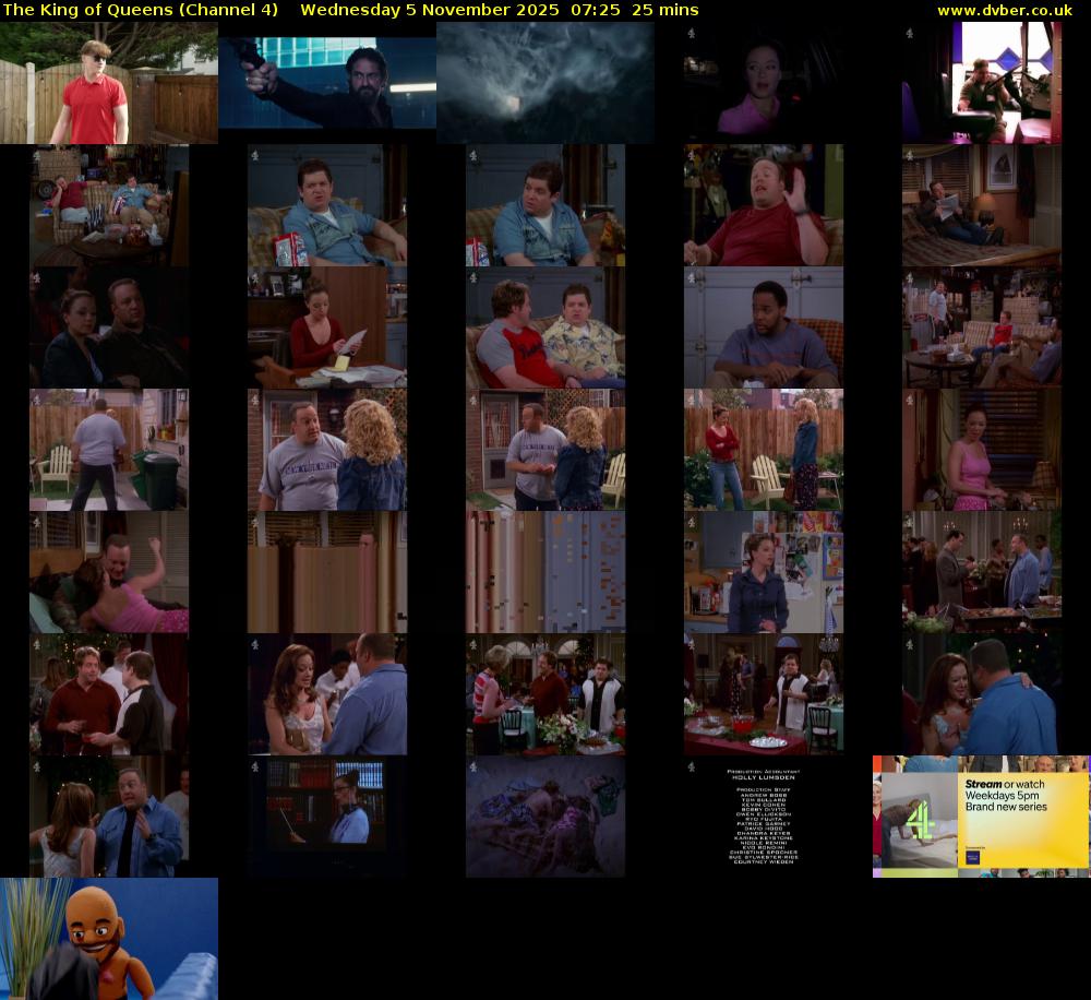 The King of Queens (Channel 4) Wednesday 5 November 2025 07:25 - 07:50