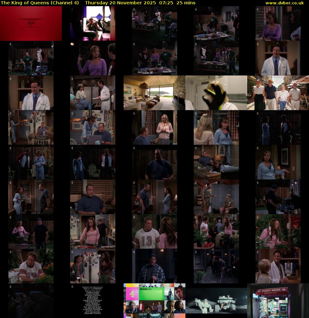 The King of Queens (Channel 4) Thursday 20 November 2025 07:25 - 07:50