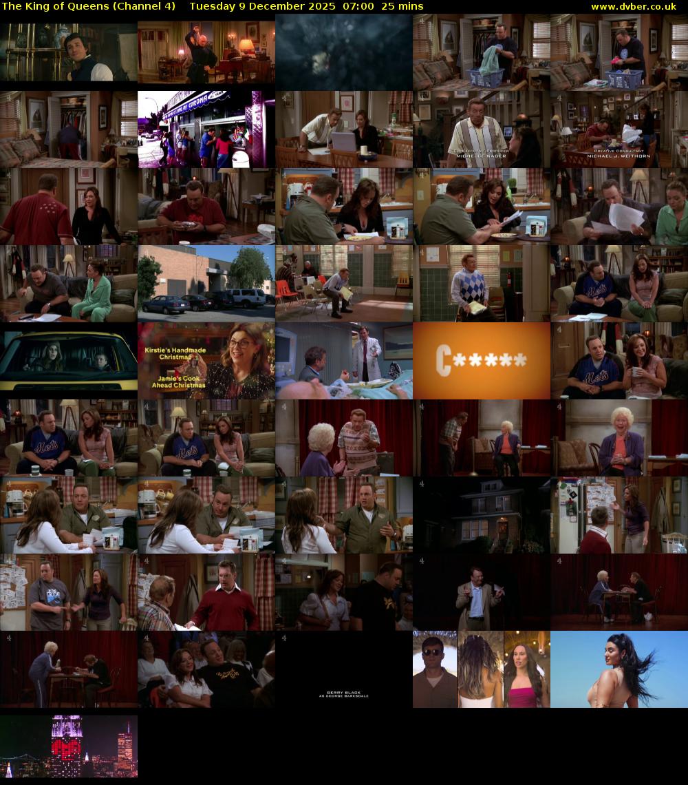 The King of Queens (Channel 4) Tuesday 9 December 2025 07:00 - 07:25